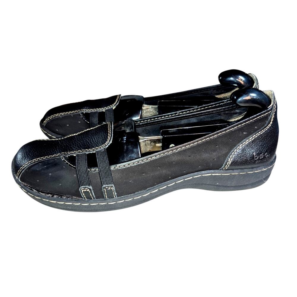 BOC Born 'Maiken' Black Leather Slip-on Loafer Flats Comfort Shoes 10M